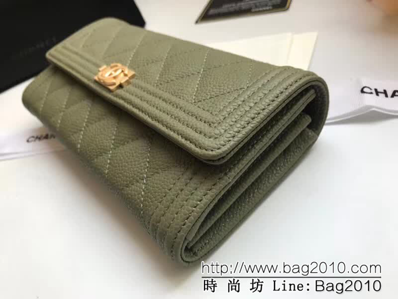 CHANEL香奈兒 海外原單 顆粒壓花牛皮 女款長錢包 A80286  DJC3123